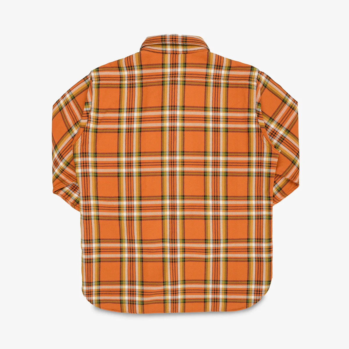 IHSH-442-ORA - SS26 - 9oz Selvedge Flannel Work Shirt - Orange Check - Image 5