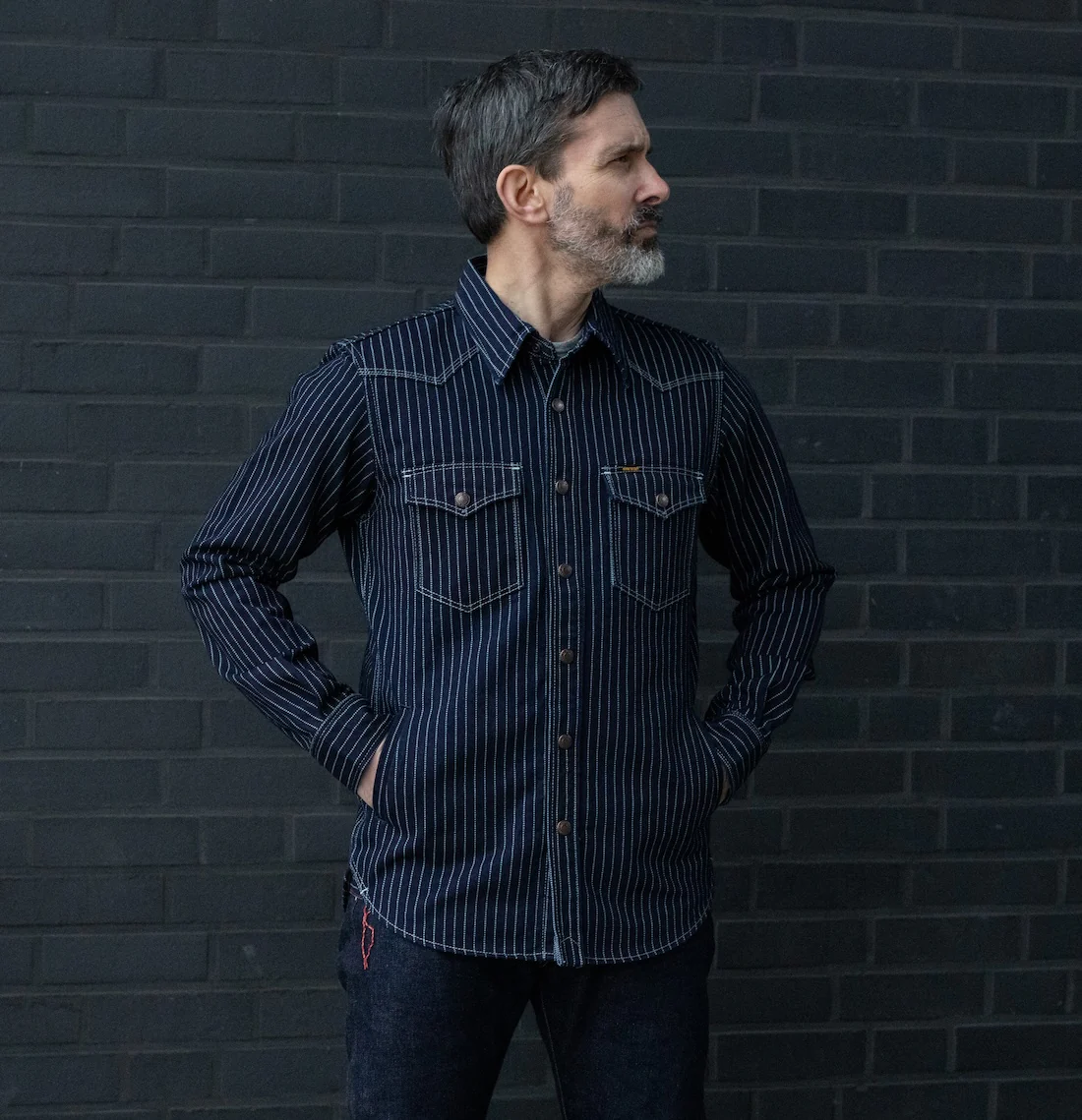 IHSH-227-IND - 12oz Wabash CPO Shirt - Indigo - Image 2
