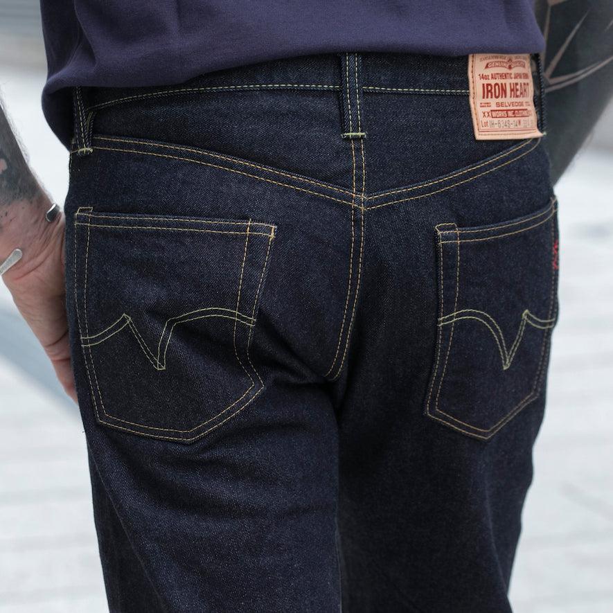 IH-634S-142 - 14oz Selvedge Denim Straight Cut Jeans - Indigo - Image 3