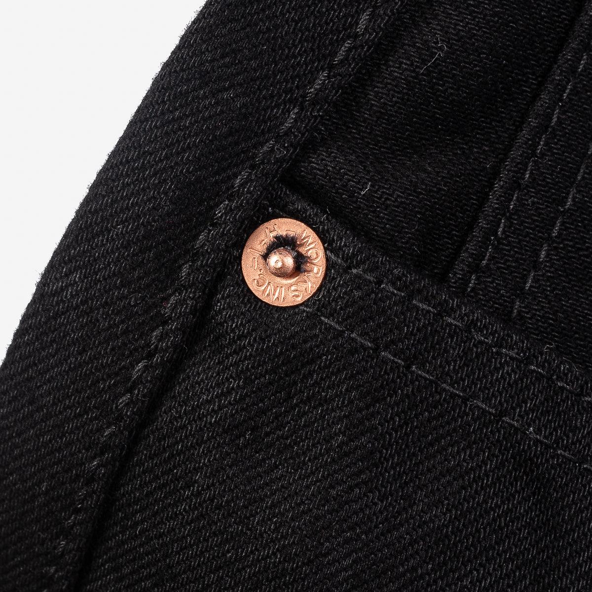 IH-634S-142BB - 14oz Selvedge Denim Straight Cut Jeans - Black/Black - Image 16