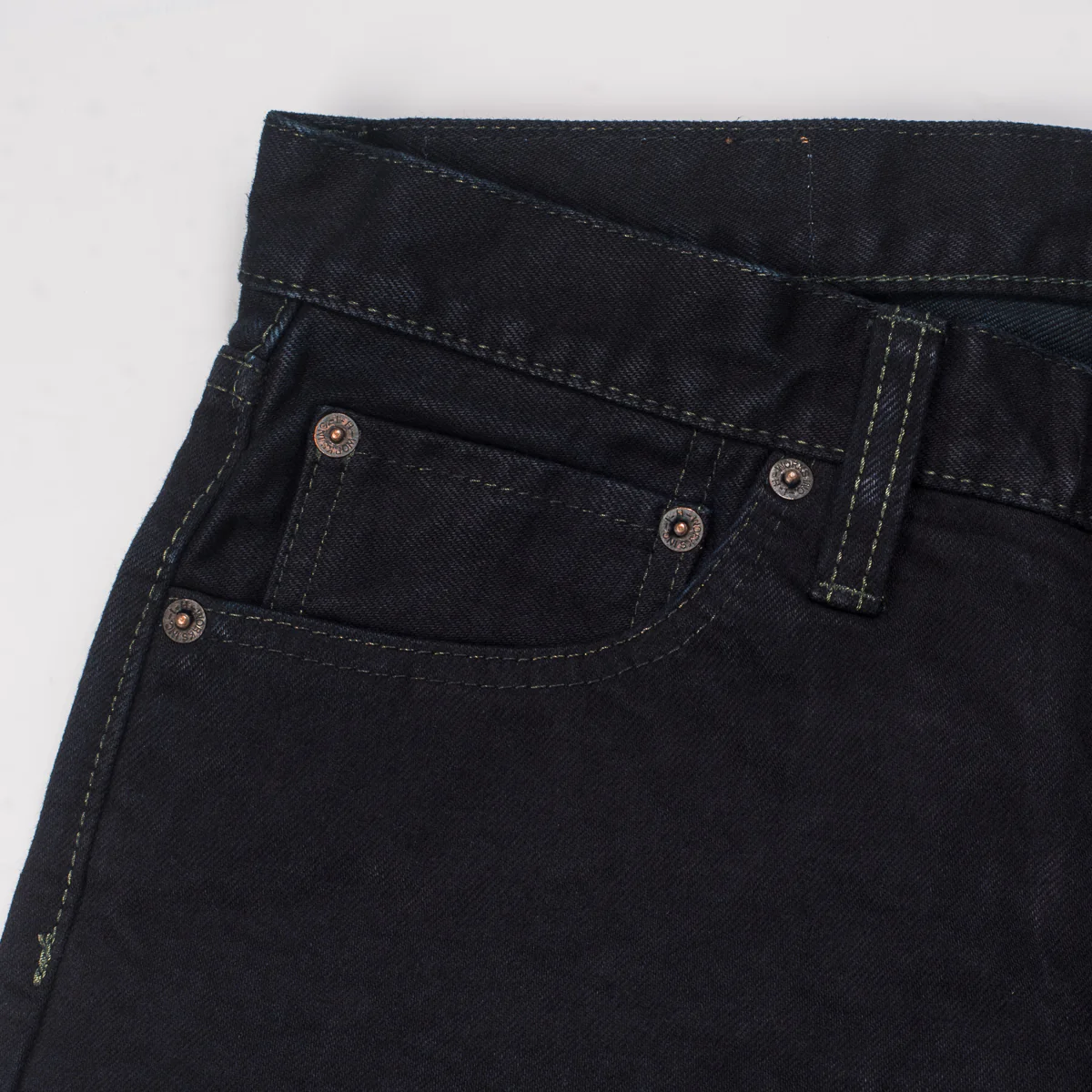 IH-634S-142OD - 14oz Selvedge Denim Straight Cut Jeans - Indigo Overdyed Black - Image 5