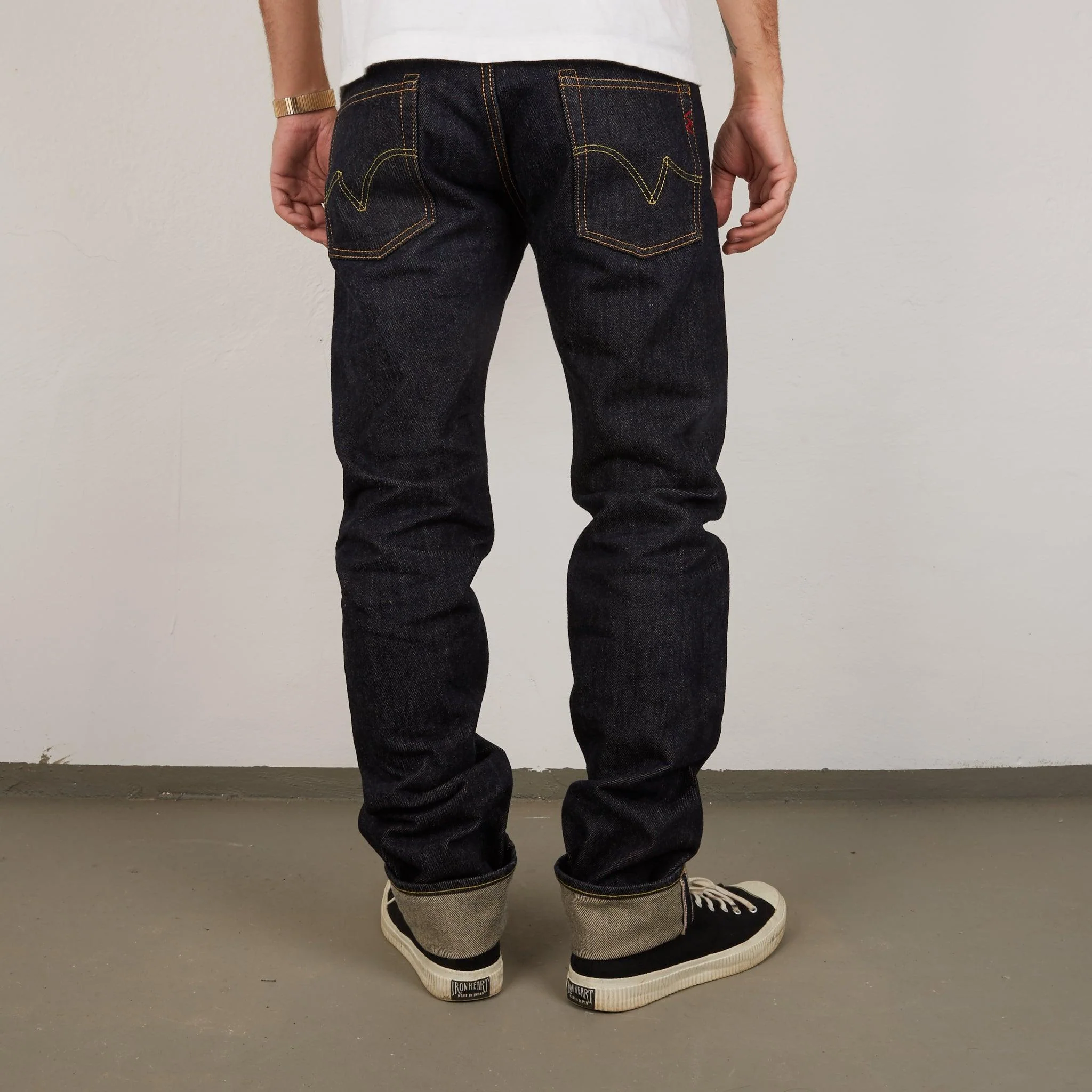 IH-777S-21 - 21oz Selvedge Denim Slim Tapered Jeans - Indigo - Image 4