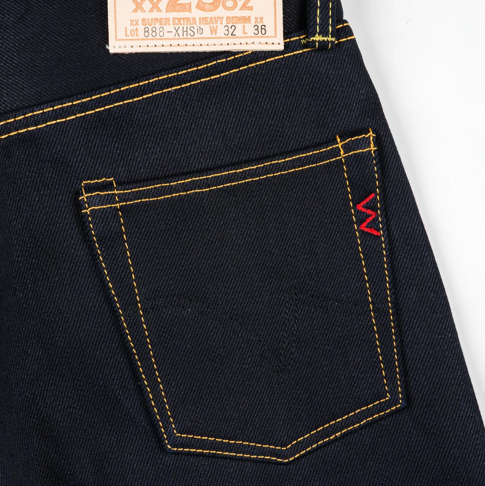 IH-888-XHSIB- 25oz Selvedge Denim Medium/High Rise Tapered Cut Jeans - Indigo/Black - Image 5