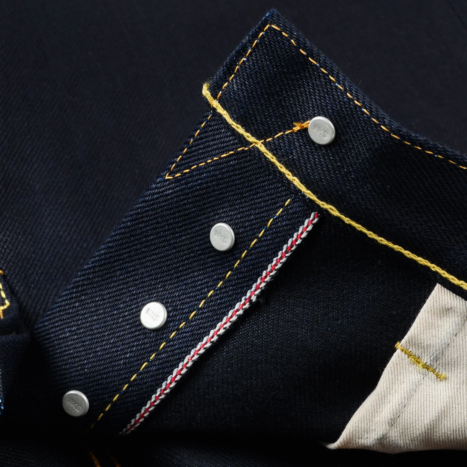 IH-888-XHSIB- 25oz Selvedge Denim Medium/High Rise Tapered Cut Jeans - Indigo/Black - Image 8
