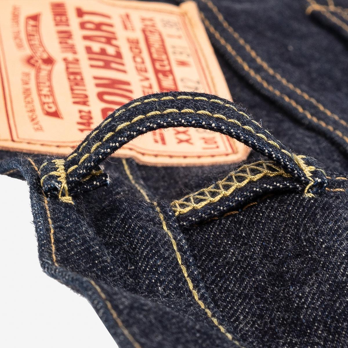 IH-888S-142 - 14oz Selvedge Denim Medium/High Rise Tapered Cut Jeans - Indigo - Image 11