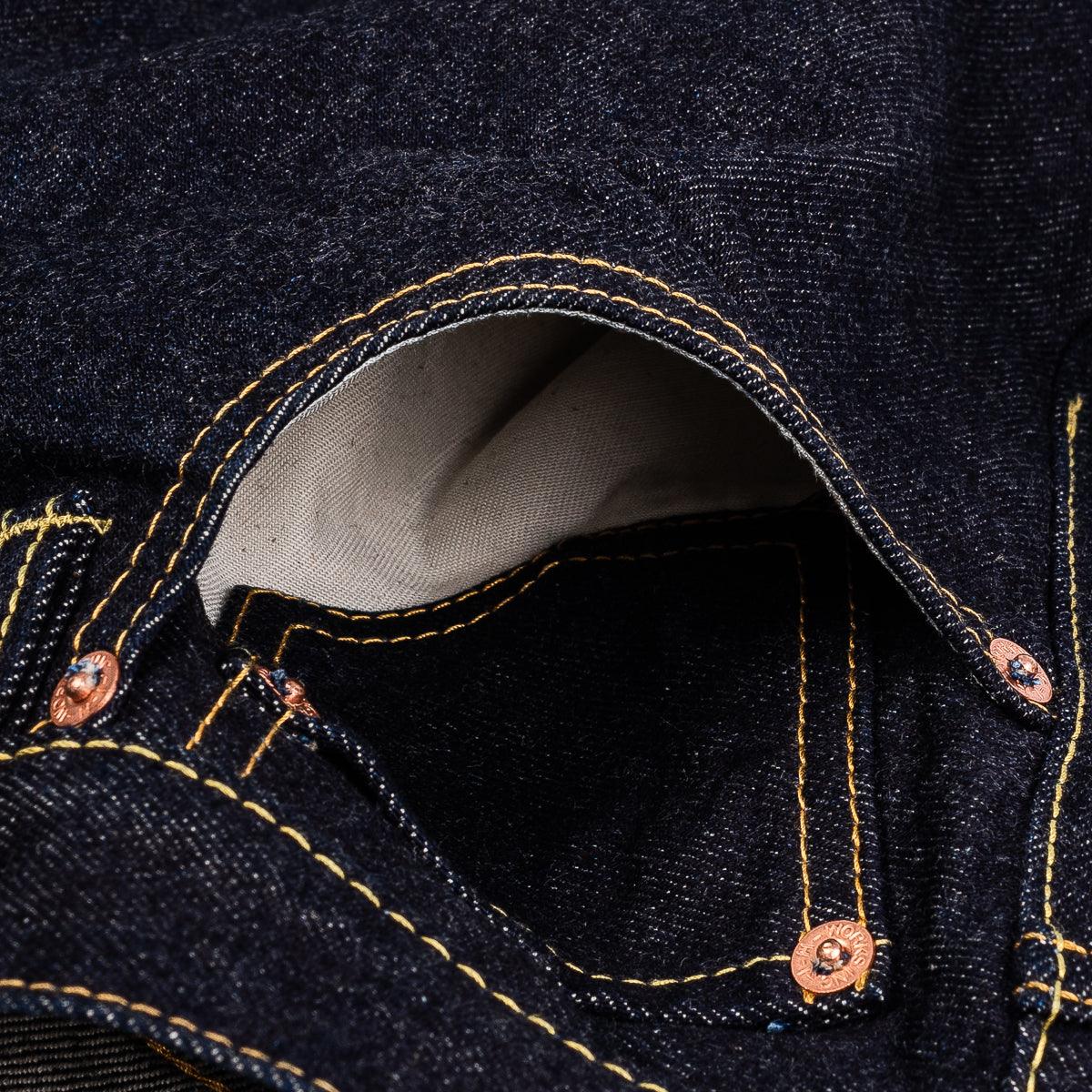 IH-888S-142 - 14oz Selvedge Denim Medium/High Rise Tapered Cut Jeans - Indigo - Image 13