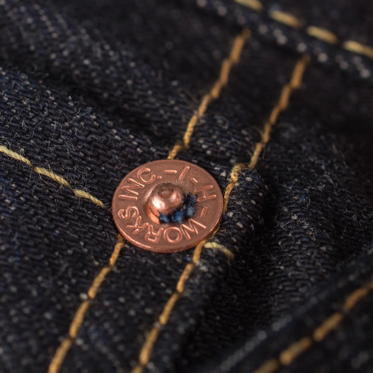 IH-888S-142 - 14oz Selvedge Denim Medium/High Rise Tapered Cut Jeans - Indigo - Image 15