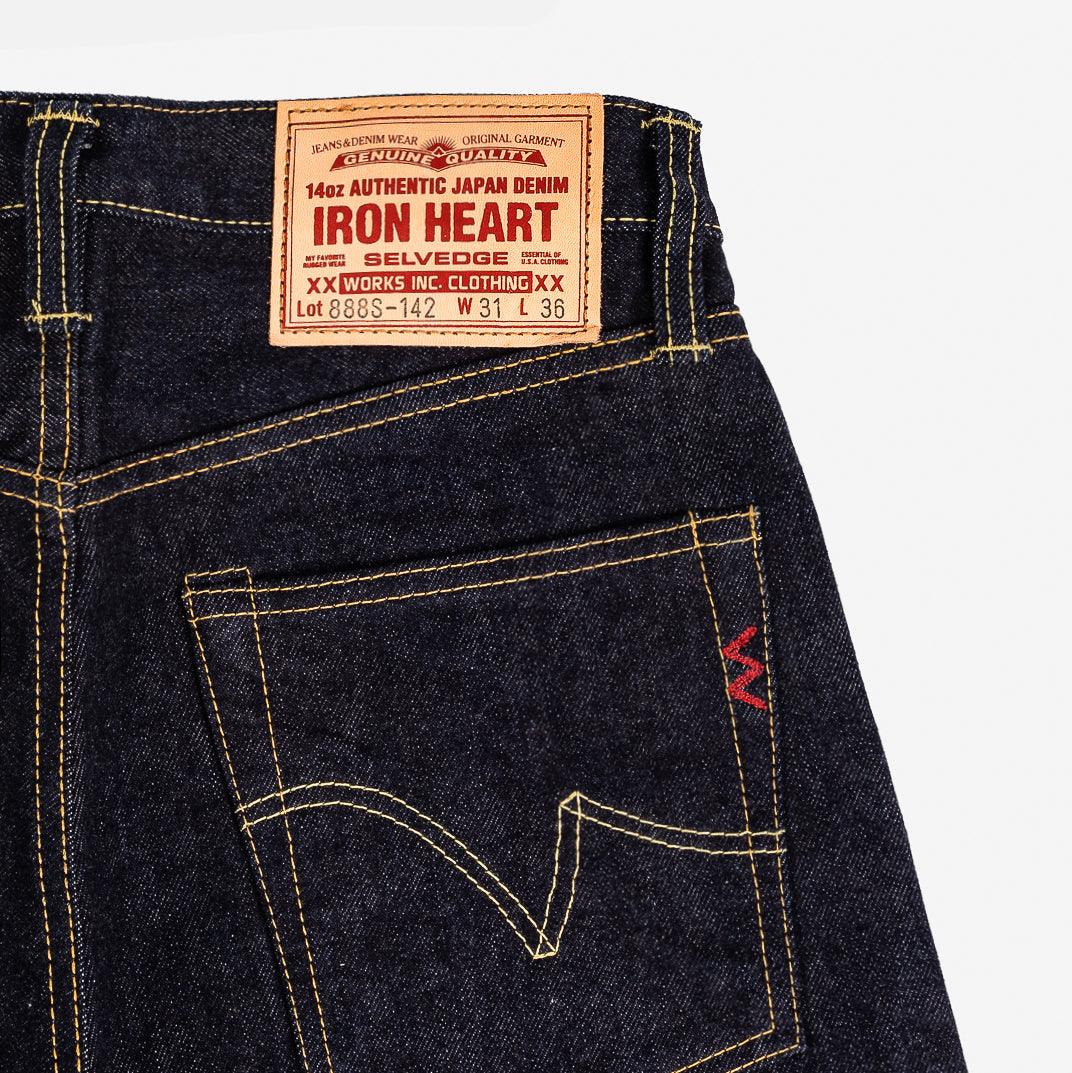 IH-888S-142 - 14oz Selvedge Denim Medium/High Rise Tapered Cut Jeans - Indigo - Image 8
