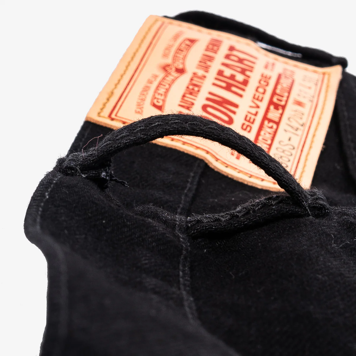 IH-888S-142BB - 14oz Selvedge Denim Medium/High Rise Tapered Jeans - Black/Black - Image 11