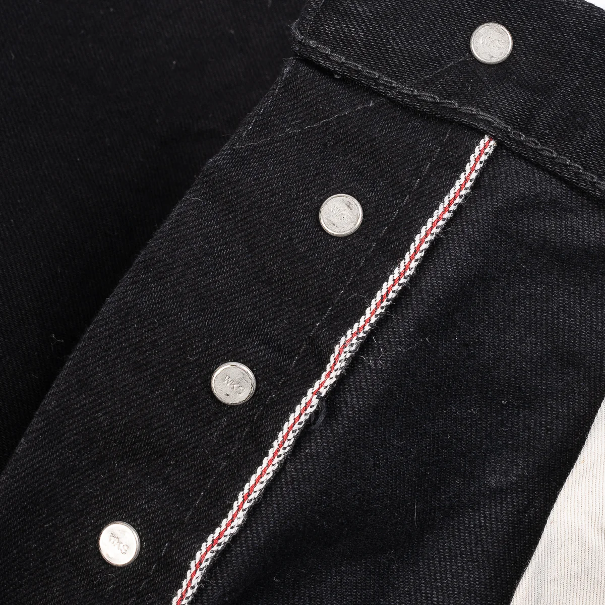 IH-888S-142BB - 14oz Selvedge Denim Medium/High Rise Tapered Jeans - Black/Black - Image 13
