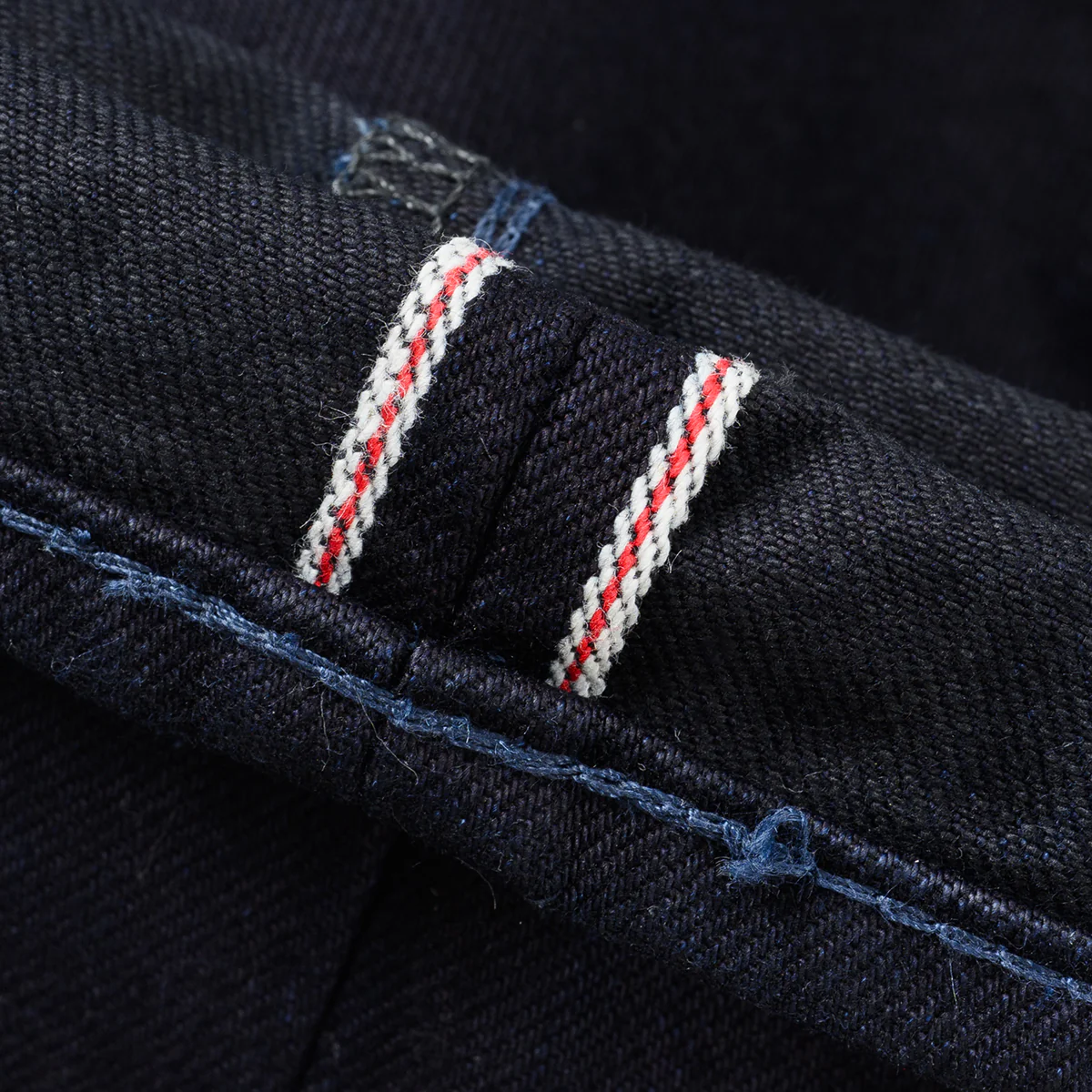 IH-888S-142IB - 14oz Selvedge Denim Medium/High Rise Tapered Jeans - Indigo/Black - Image 10