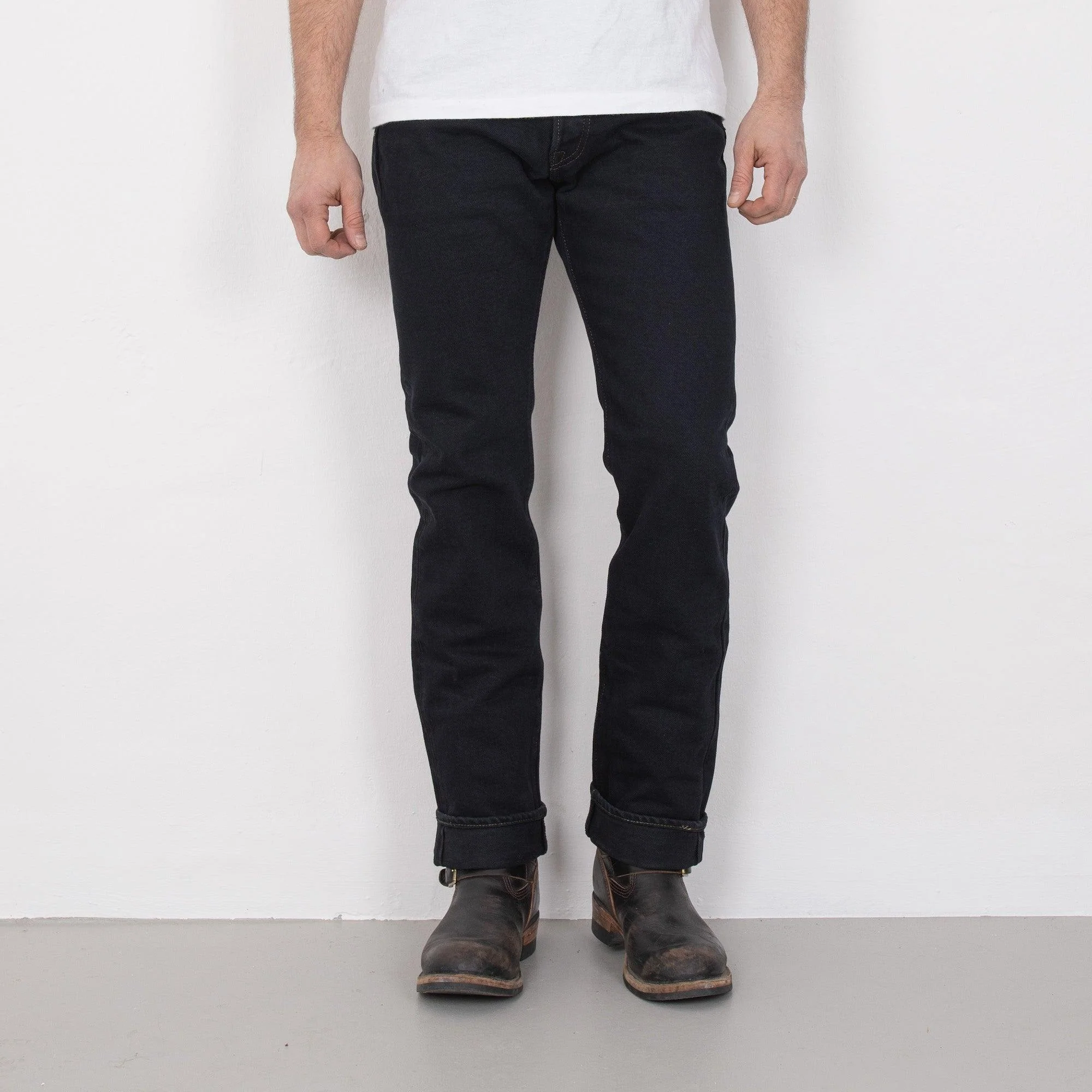 IH-888S-21OD - 21oz Selvedge Denim Tapered Jeans - Black Overdyed - Image 3