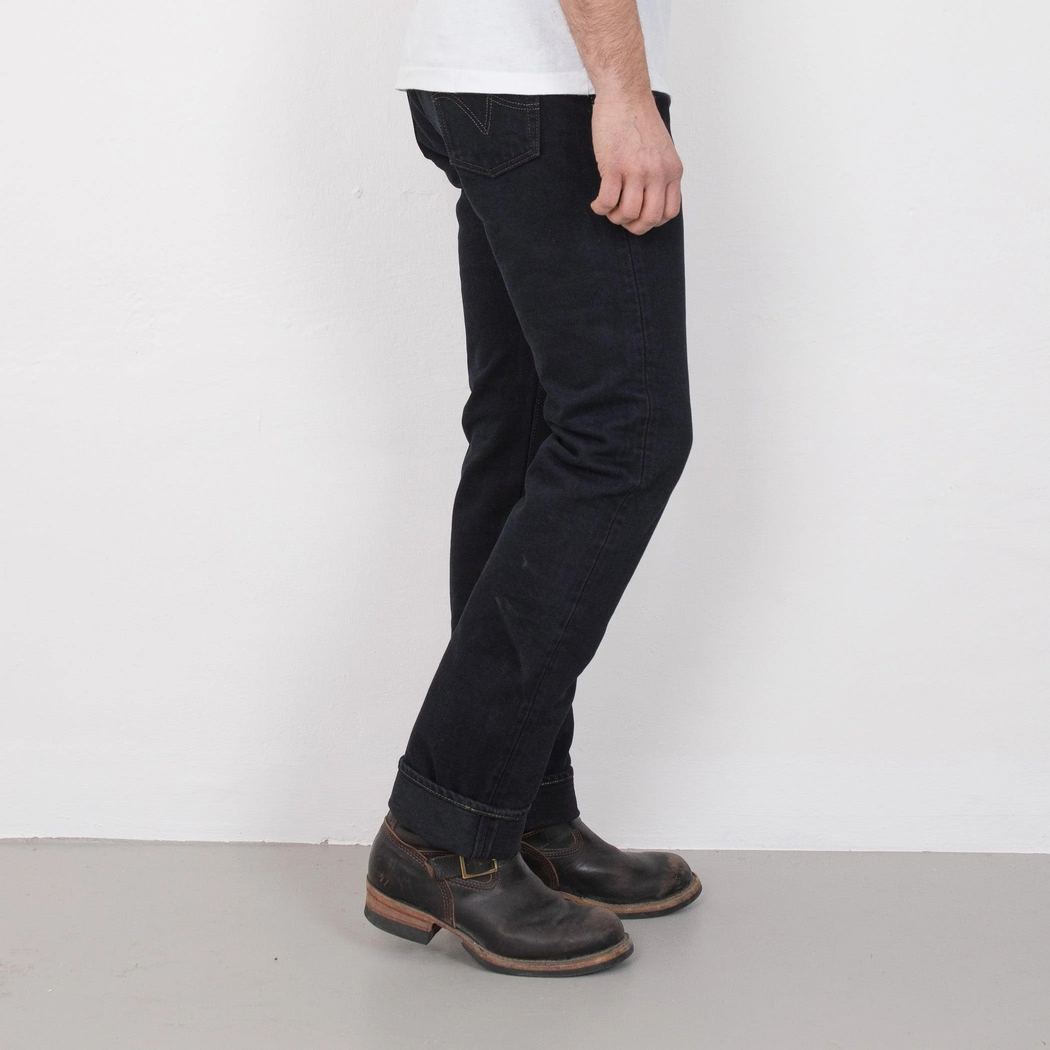 IH-888S-21OD - 21oz Selvedge Denim Tapered Jeans - Black Overdyed - Image 4