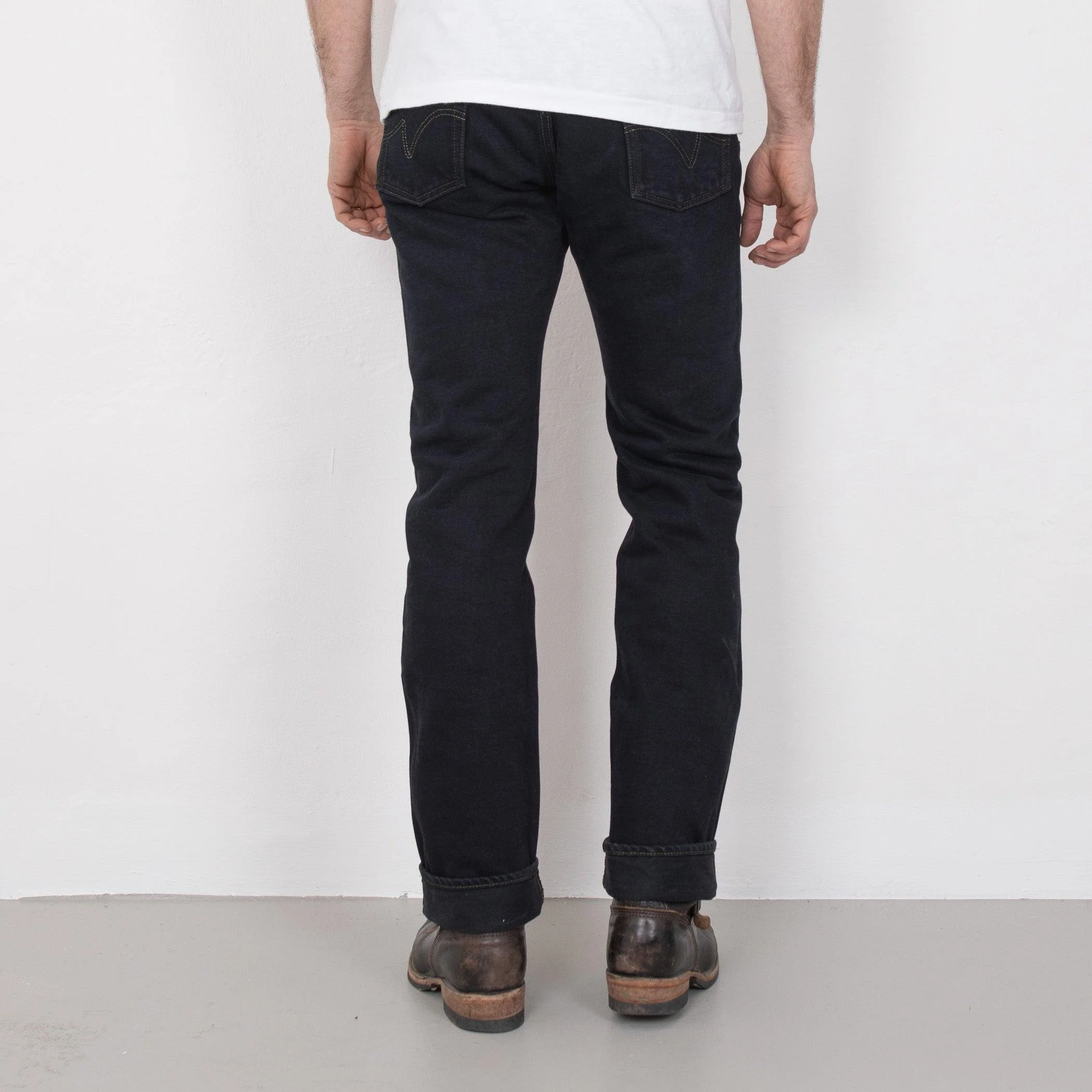 IH-888S-21OD - 21oz Selvedge Denim Tapered Jeans - Black Overdyed - Image 5