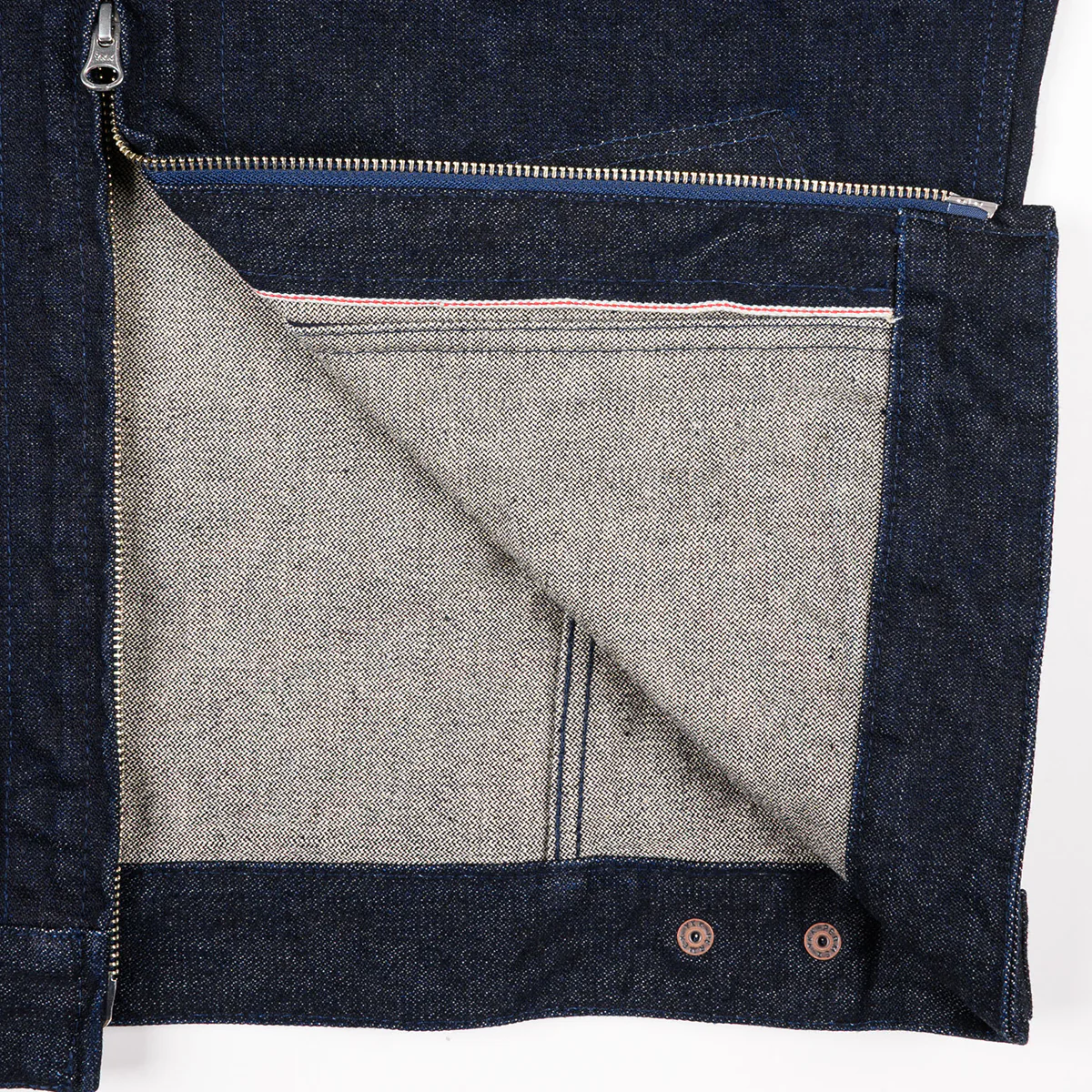 IHJ-122-IND - 14oz Broken Twill Selvedge Denim Work Jacket - Indigo - Image 8