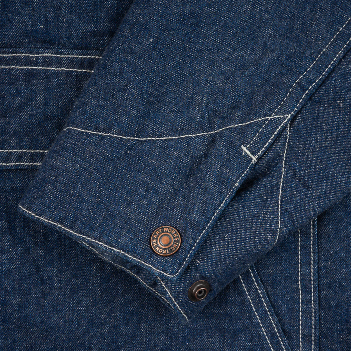 IHJ-149-IND - 10oz Selvedge Denim Blanket Lined Chore Jacket - Indigo - Image 9