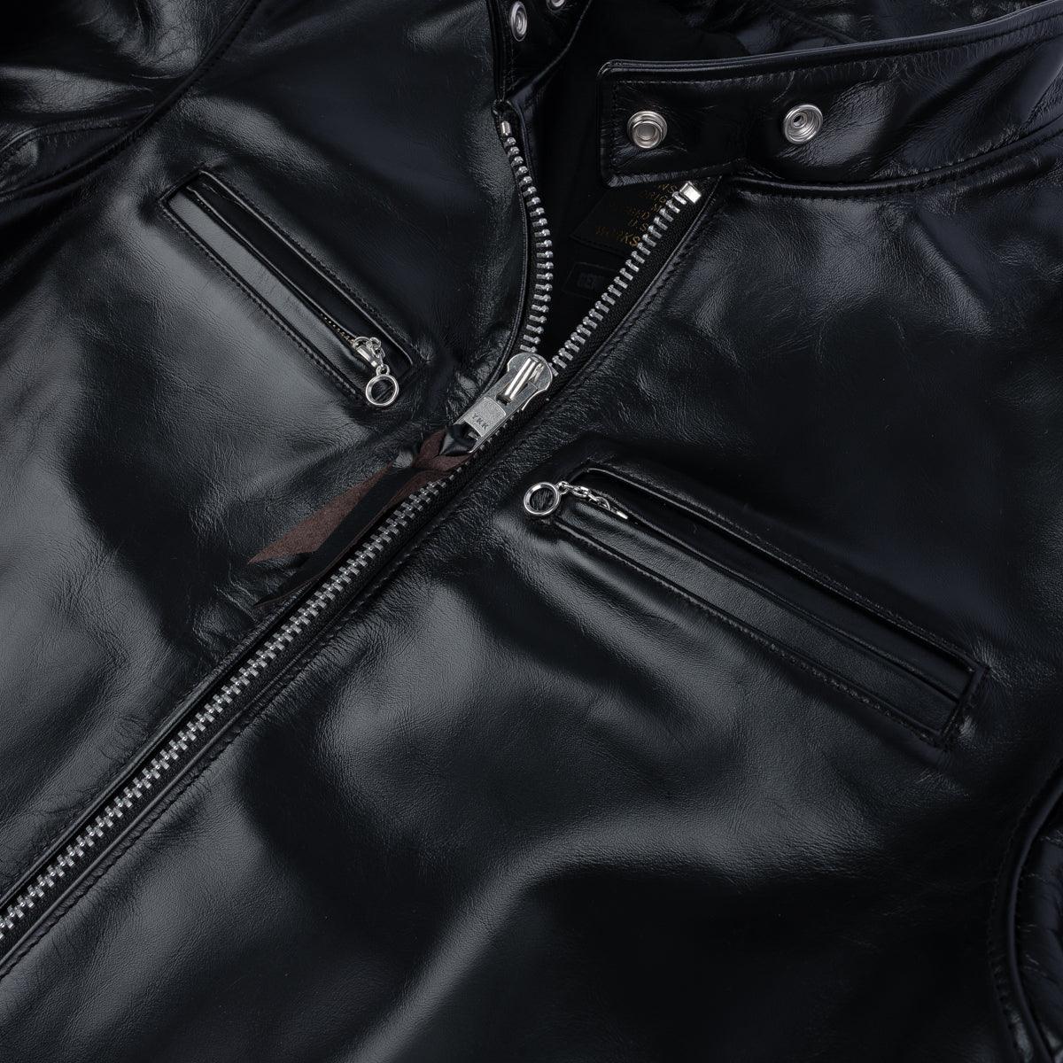 IHJ-35-BLK - Japanese Horsehide Rider’s Jacket - Black (Tea-Core Dyed) - Image 10