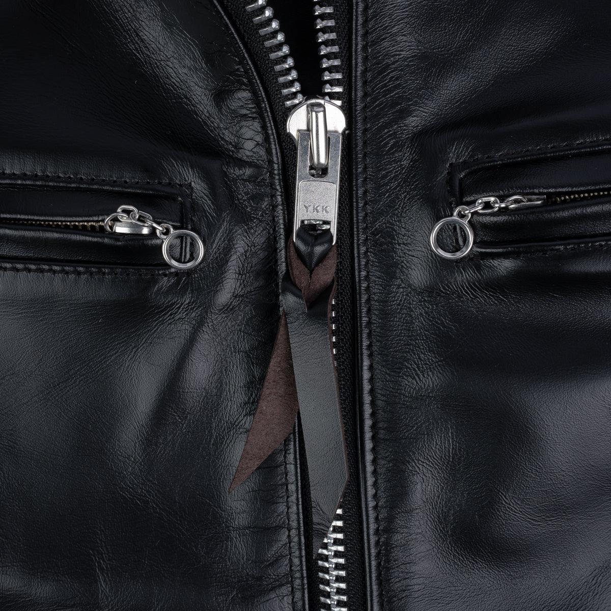 IHJ-35-BLK - Japanese Horsehide Rider’s Jacket - Black (Tea-Core Dyed) - Image 11