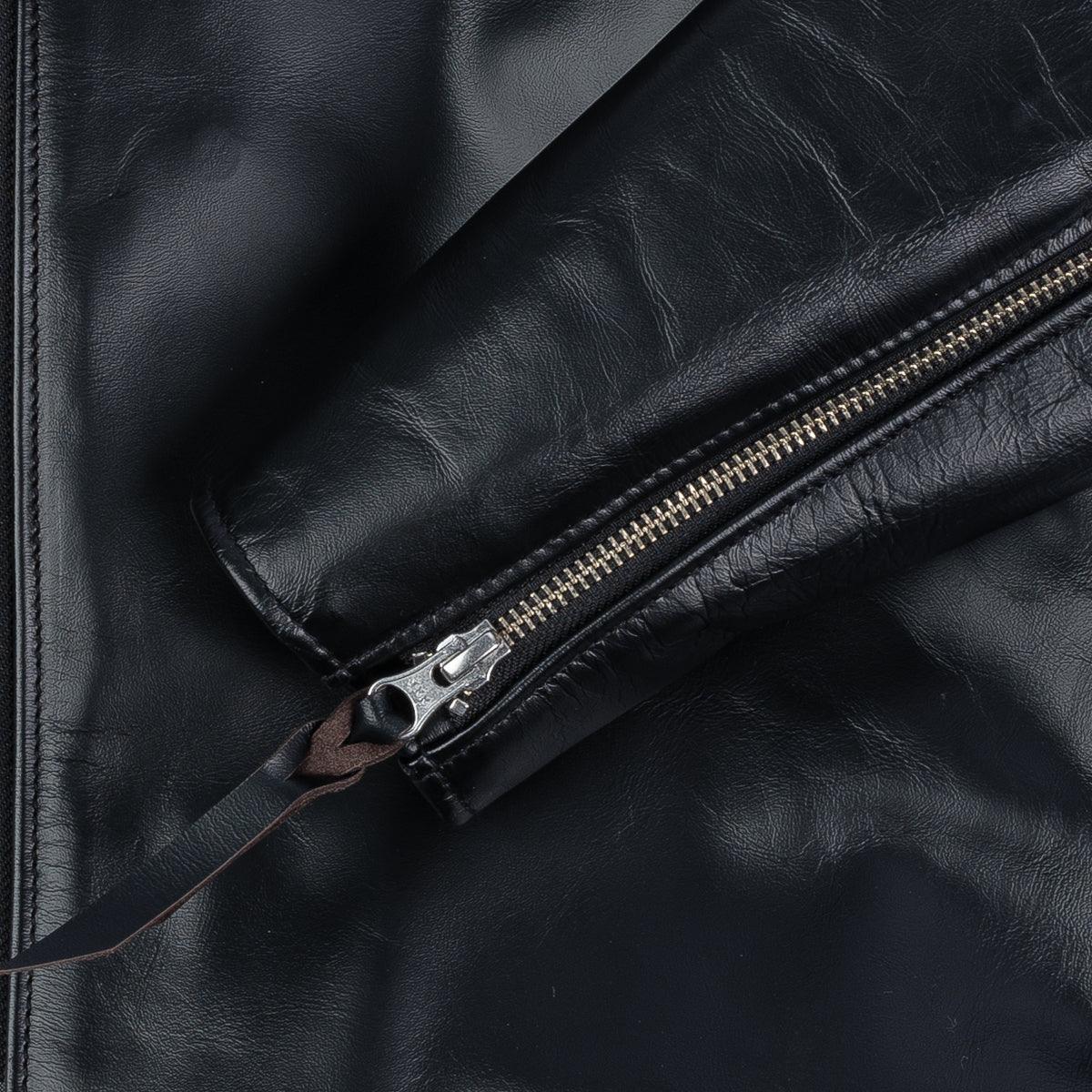 IHJ-35-BLK - Japanese Horsehide Rider’s Jacket - Black (Tea-Core Dyed) - Image 14