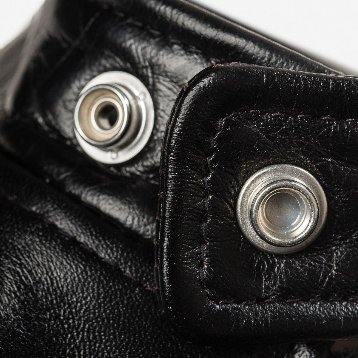 IHJ-35-BLK - Japanese Horsehide Rider’s Jacket - Black (Tea-Core Dyed) - Image 8