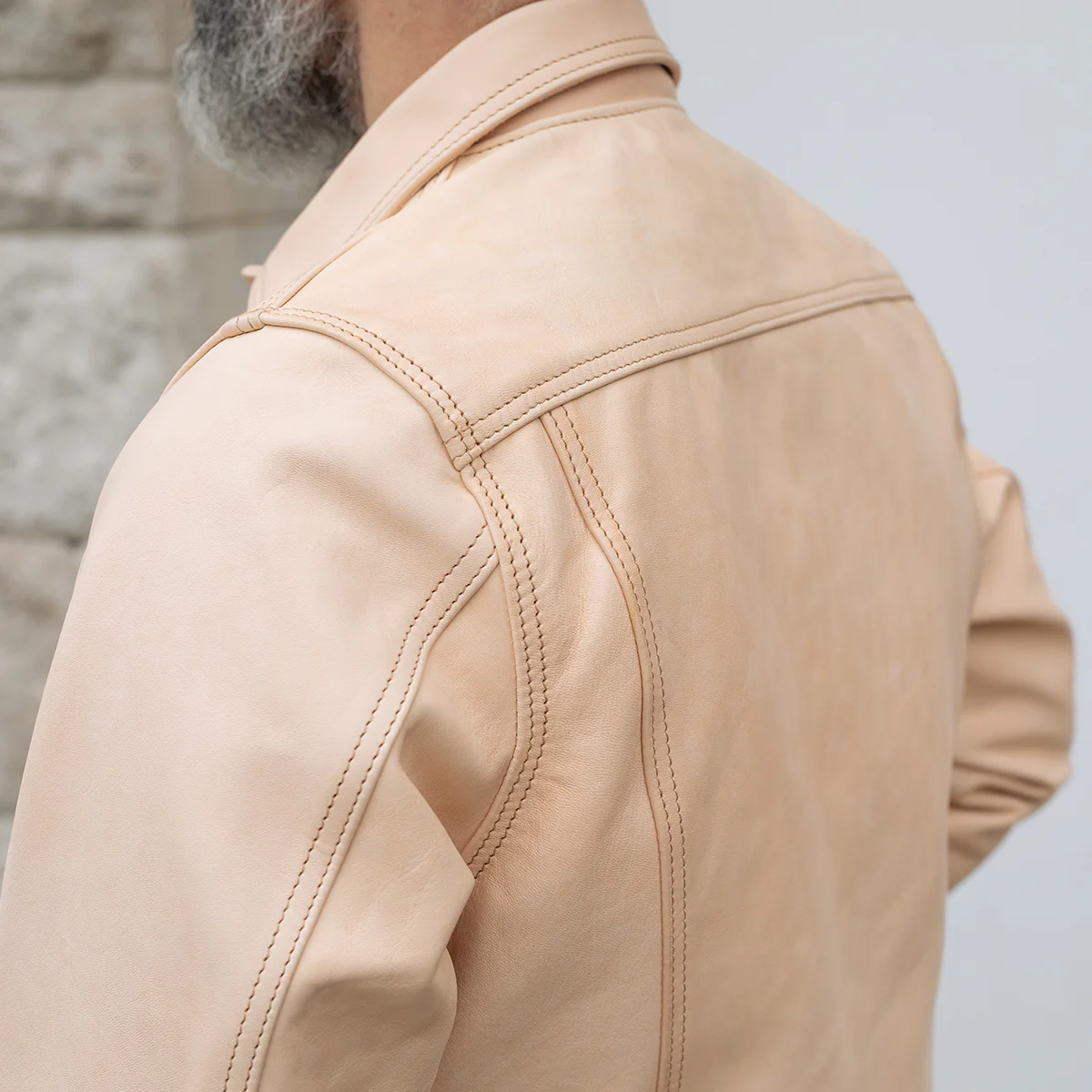 IHSB-EXT-NAT - Iron Heart x Simmons Bilt Horsehide Type III Jacket "The Extractor" - Natural - Image 4