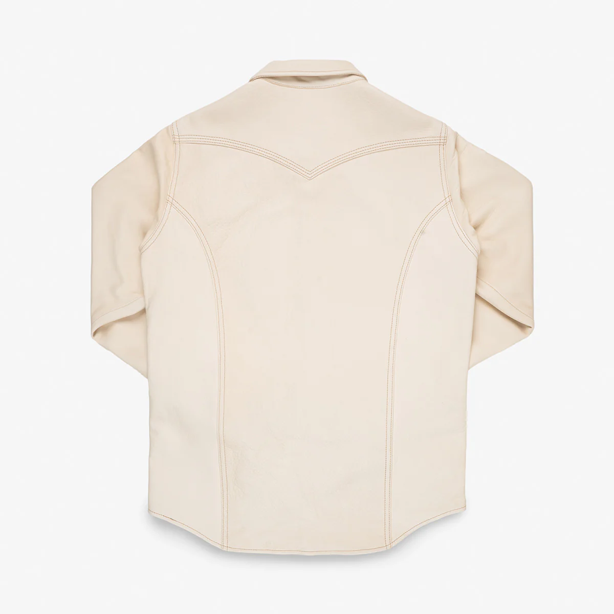 IHSB-PR-NAT - Iron Heart X Simmons Bilt Horsehide Western Shirt - The Pale Rider - Natural - Image 4