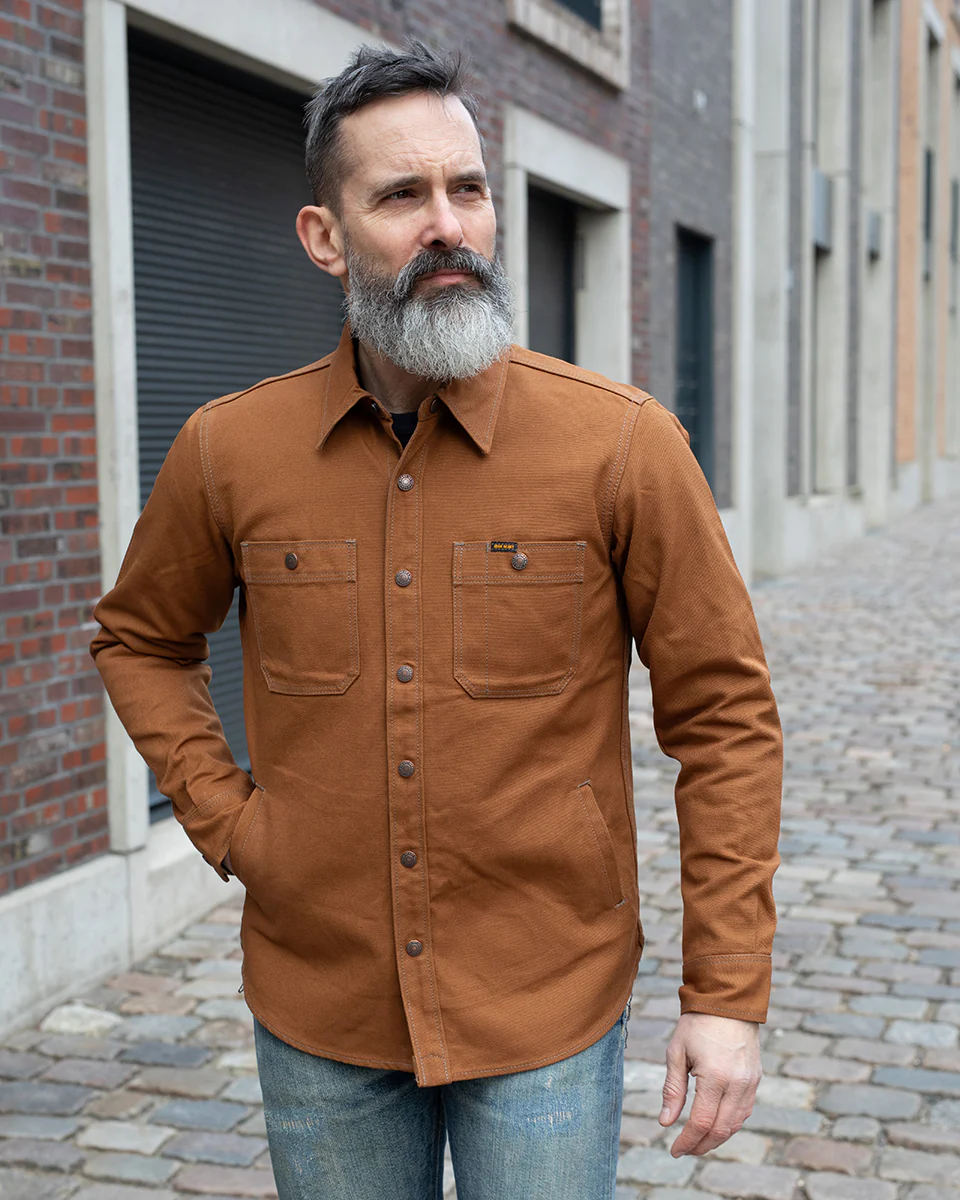 IHSH-189-BRN - 17oz Duck Work Shirt Style CPO - Brown - Image 2