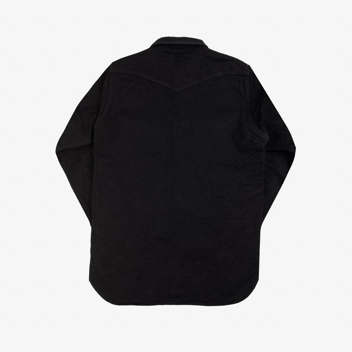 IHSH-295-BB - 14oz Selvedge Denim Western Shirt Black/Black - Image 4