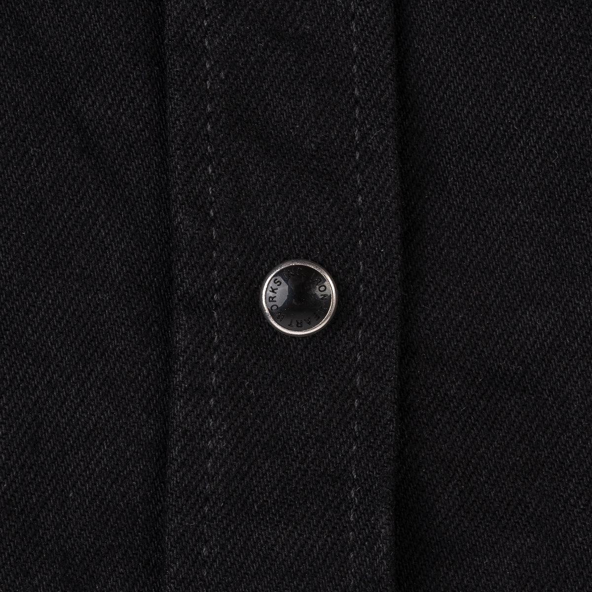 IHSH-295-BB - 14oz Selvedge Denim Western Shirt Black/Black - Image 7