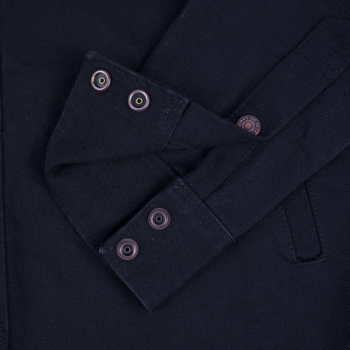 IHSH-362-BLK - 16oz Non-Selvedge Denim CPO Shirt - Superblack (Fades to Grey) - Image 10