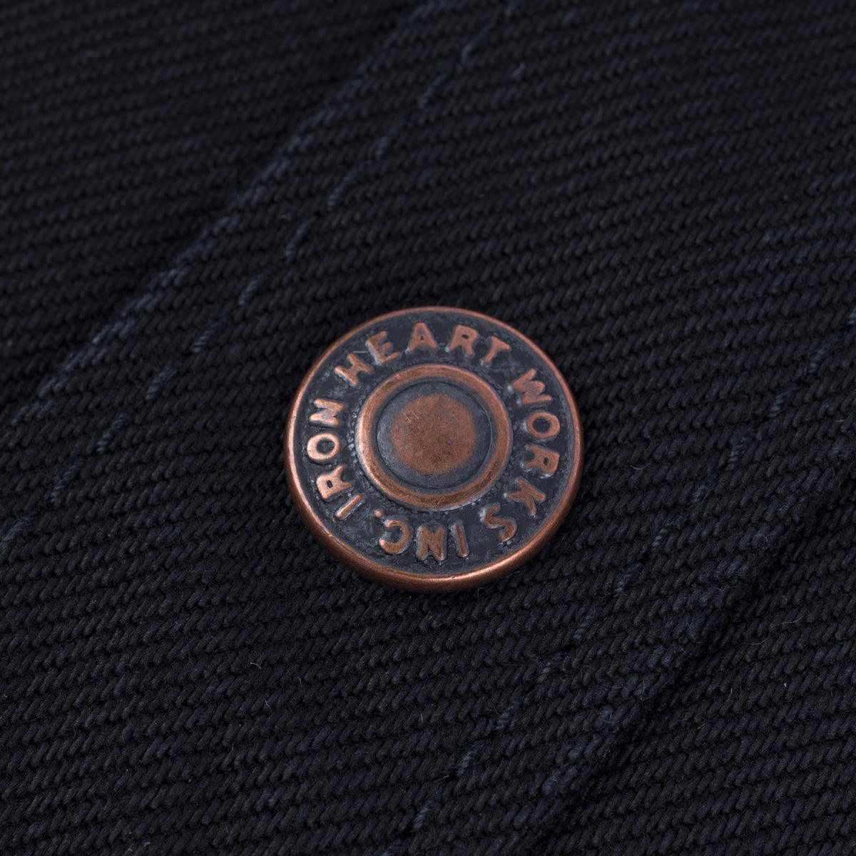 IHSH-362-BLK - 16oz Non-Selvedge Denim CPO Shirt - Superblack (Fades to Grey) - Image 11
