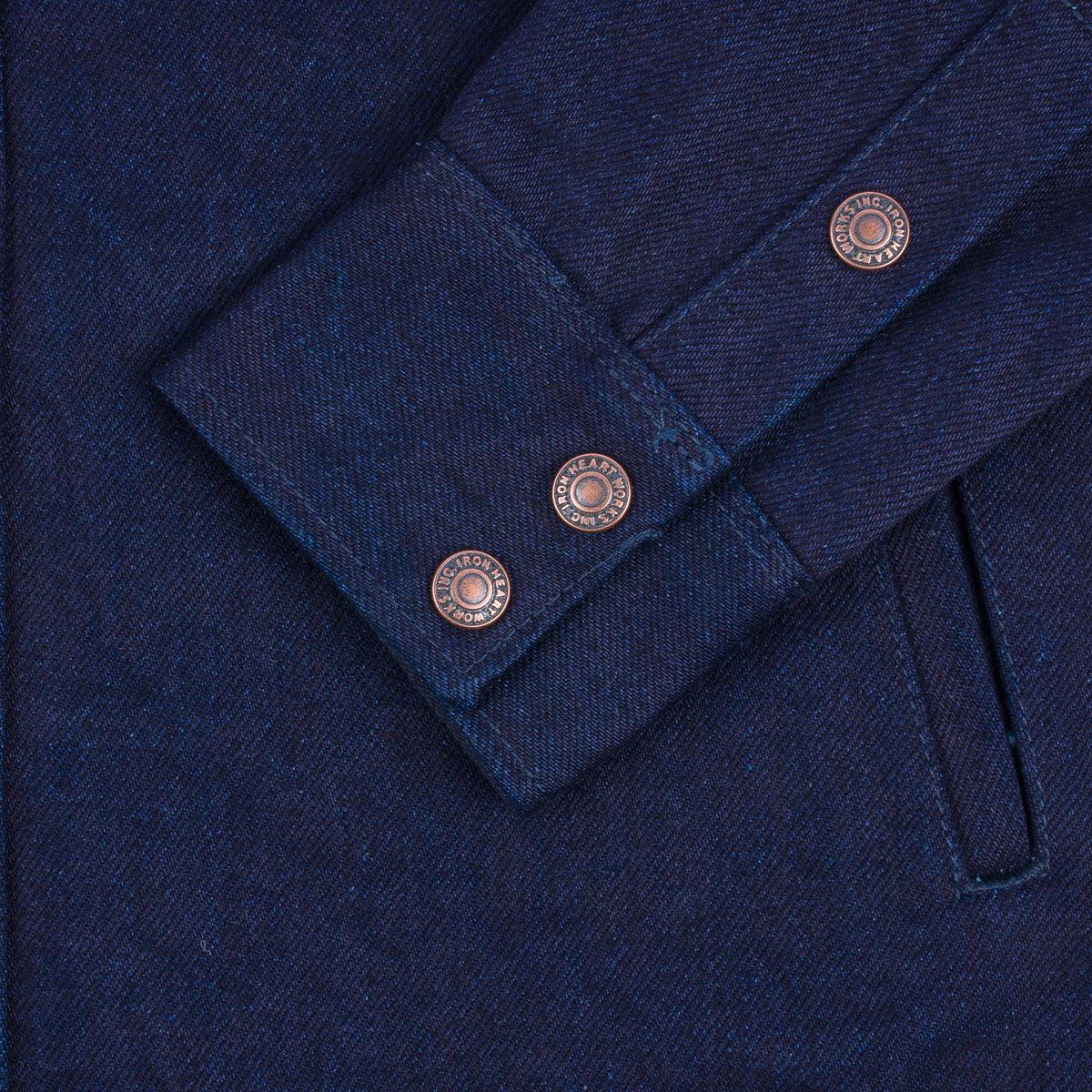 IHSH-409-IB - 19oz Selvedge Denim CPO Shirt - Indigo/Black - Image 7