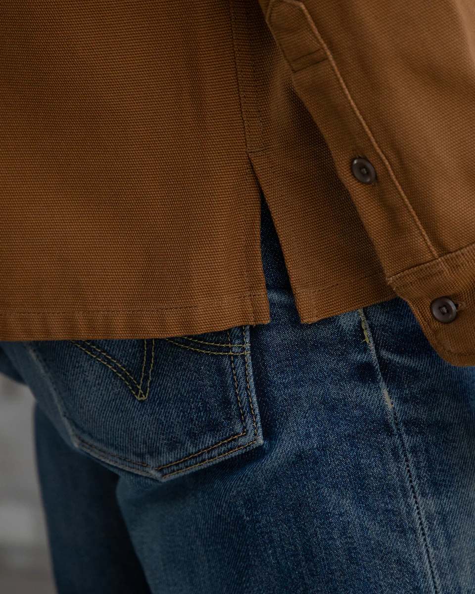 IHSH-423-CAM - 13oz Oxford Cloth Work Overshirt - Camel - Image 3