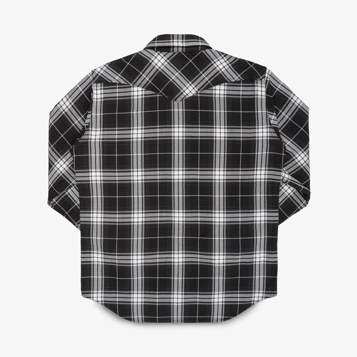 IHSH-439-BLK - SS26 - 9oz Selvedge Flannel Western Shirt - Black Check - Image 4
