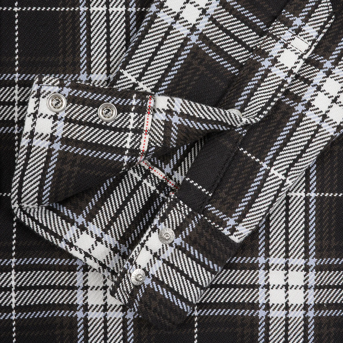 IHSH-439-BLK - SS26 - 9oz Selvedge Flannel Western Shirt - Black Check - Image 7