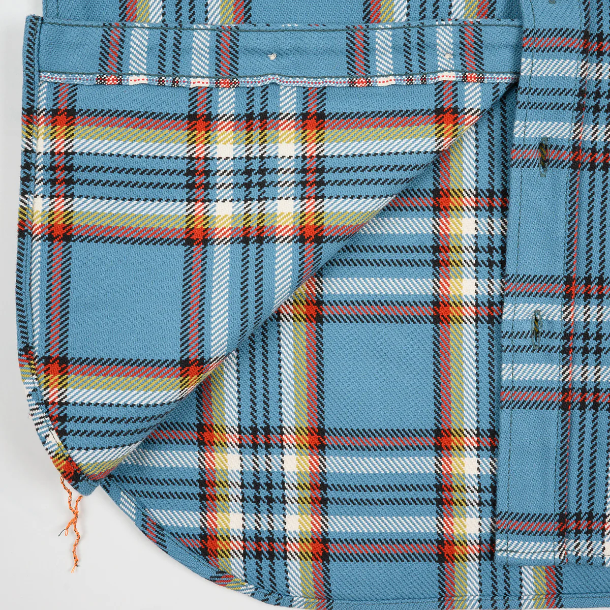 IHSH-442-SAX - SS26 - 9oz Selvedge Flannel Work Shirt - Sax Blue Check - Image 10