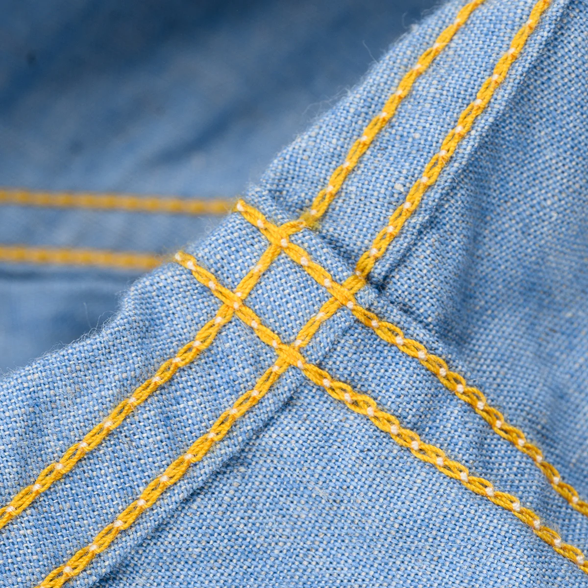 IHSH-447-SAX - SS26 - 5oz Cotton Linen Open Collar Short Sleeve Shirt - Sax Blue - Image 10
