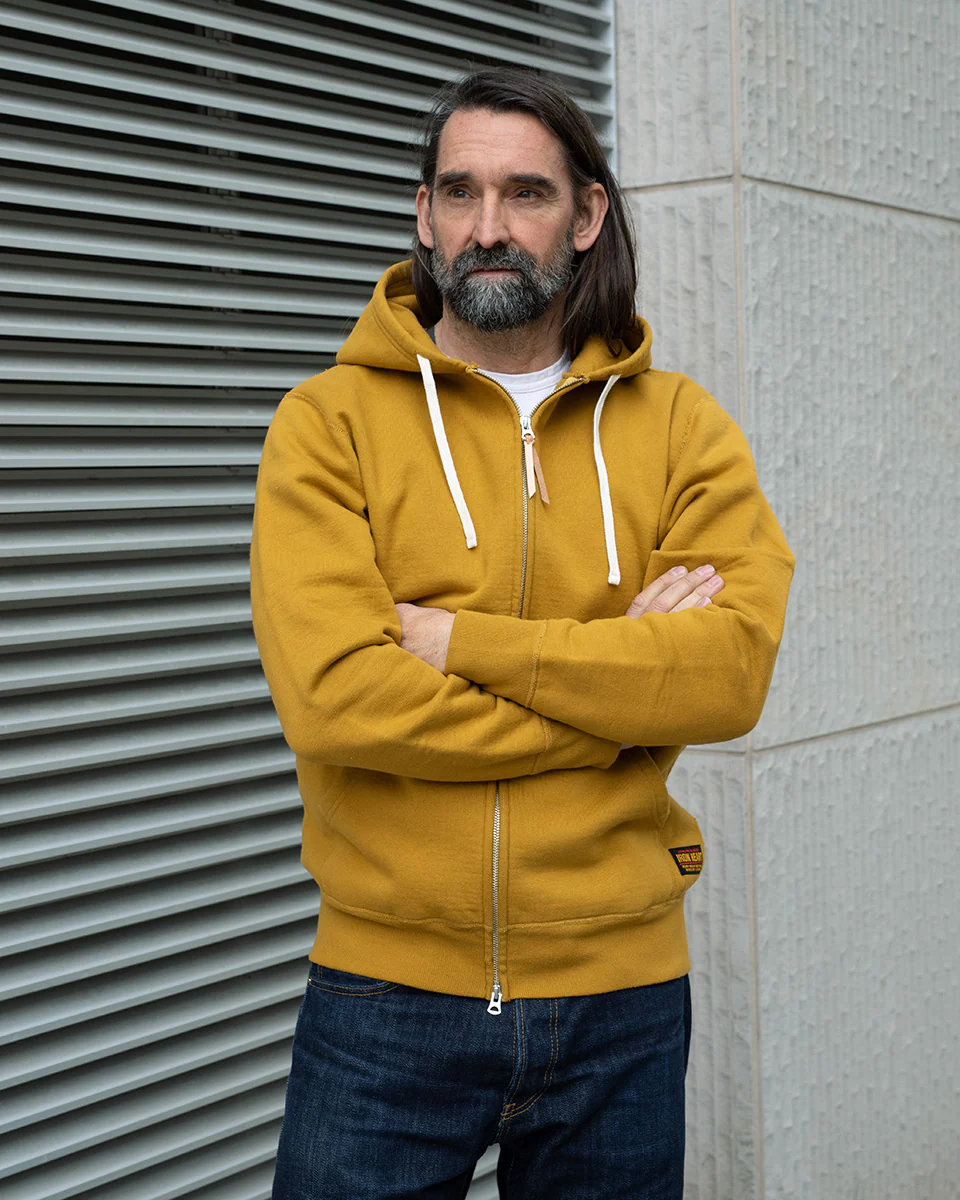 IHSW-81L-MUS-NP - 14oz Ultra Heavyweight Loopwheel Cotton Zippered Hoodie - Mustard - Image 2