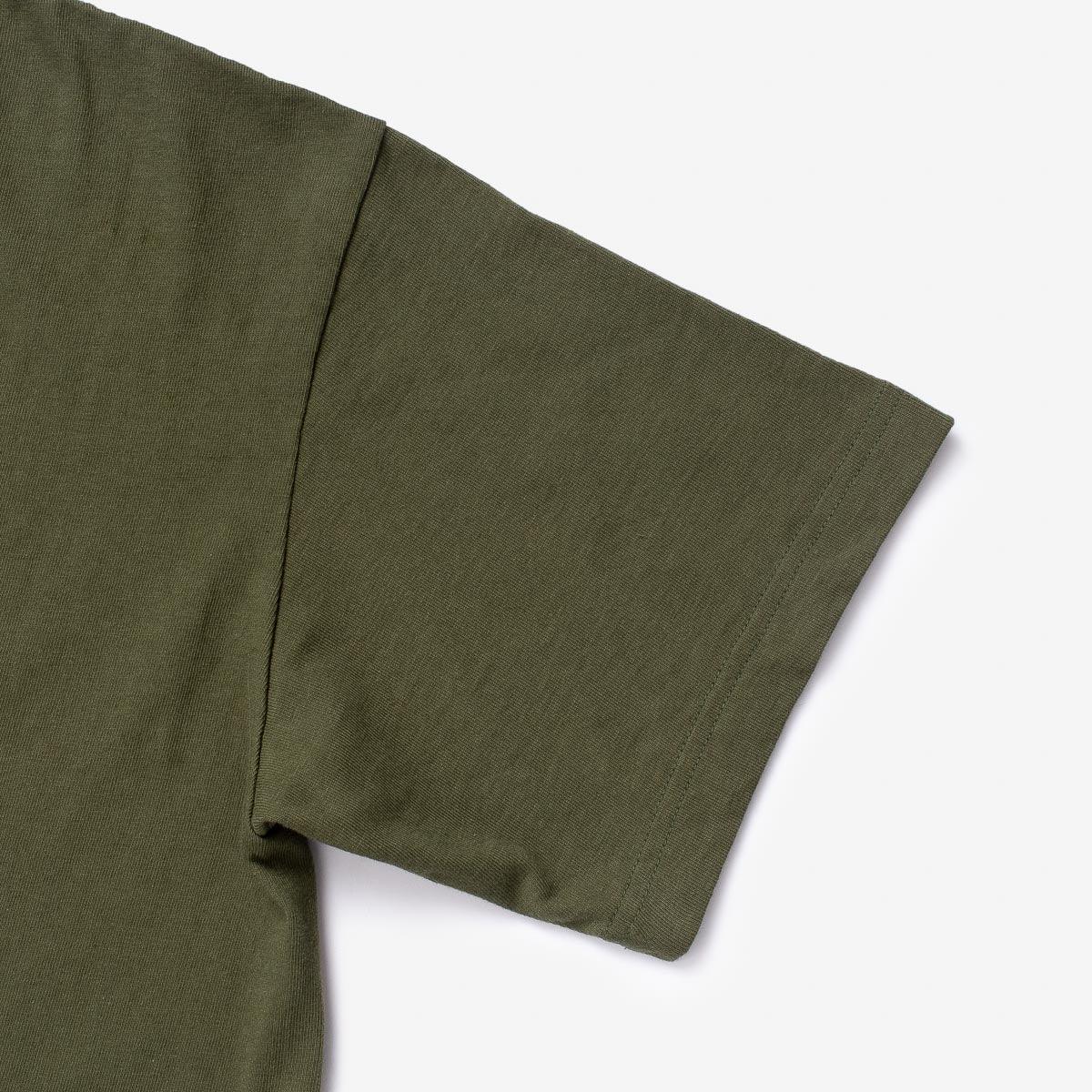 IHT-1610L-OLV - 6.5oz Loopwheel Crew Neck T-Shirt (Long) - Olive - Image 4