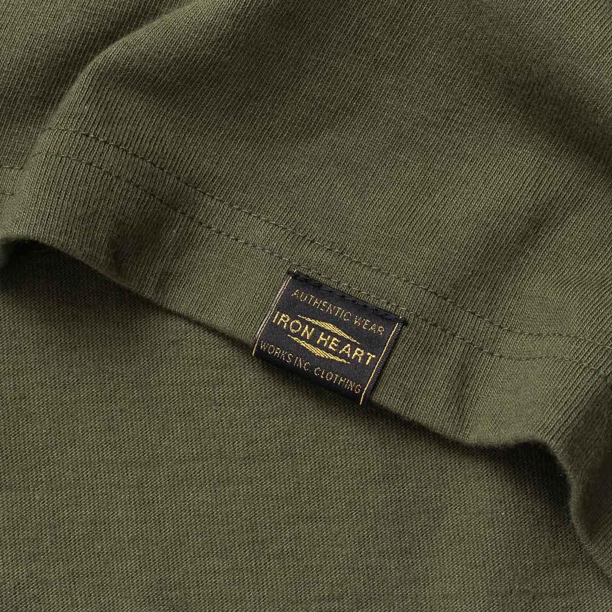 IHT-1610L-OLV - 6.5oz Loopwheel Crew Neck T-Shirt (Long) - Olive - Image 5