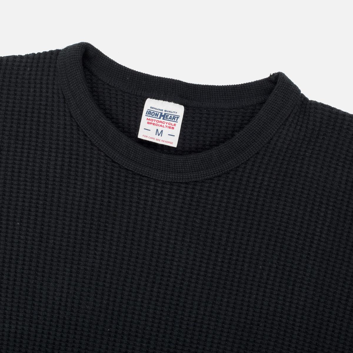 IHTL-1301-BLK - Waffle Knit Thermal Longsleeve - Black - Image 3