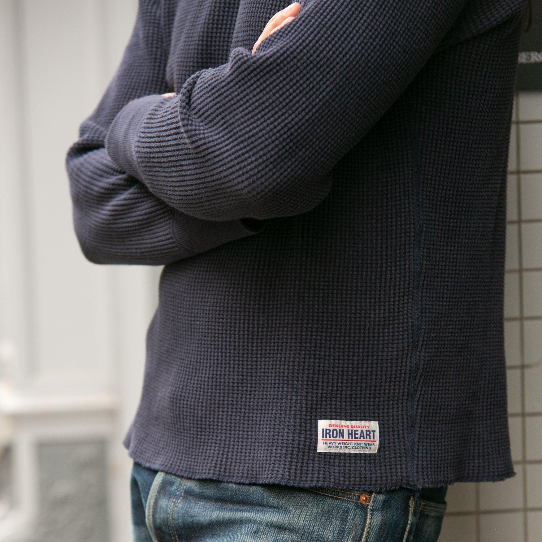 IHTL-1301-NAV - Waffle Knit Thermal Longsleeve - Navy - Image 3