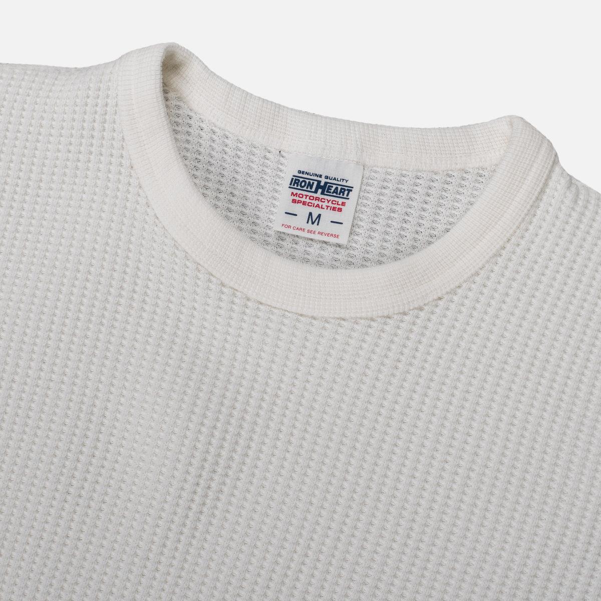 IHTL-1301-WHT - Waffle Knit Thermal Longsleeve - White - Image 4