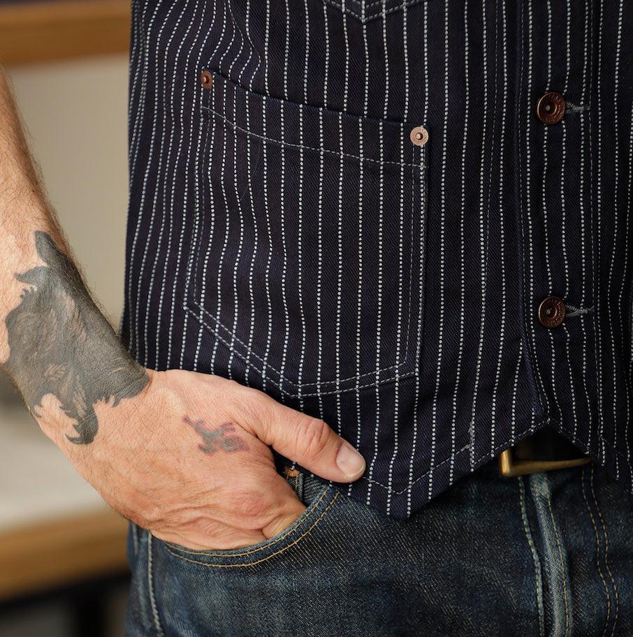 IHV-02-IND - 12oz Wabash/Duck Work Vest-  Indigo/Navy - Image 3