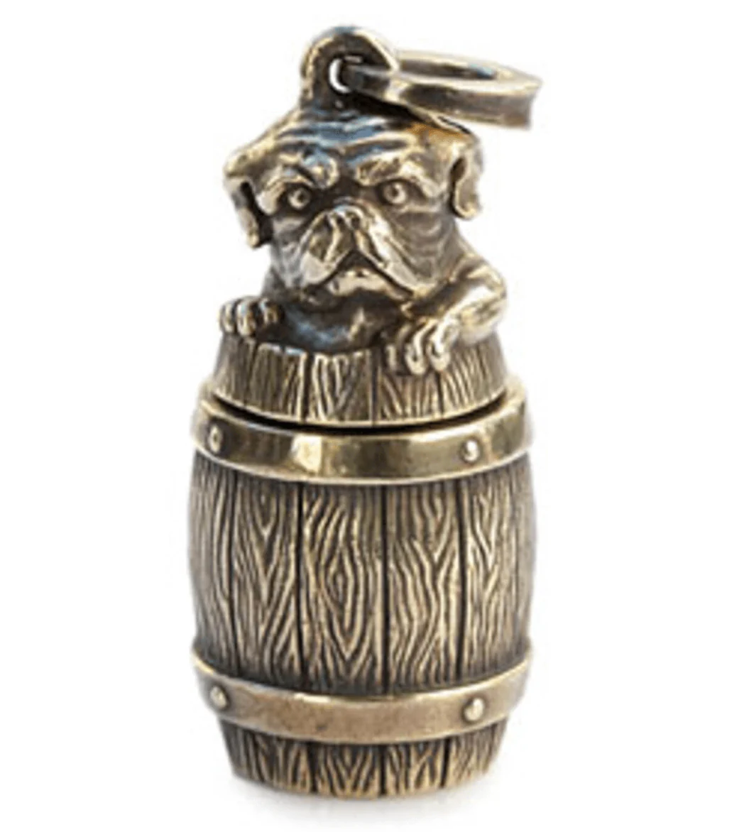 PE-BULL-BARREL-KEY-RING-BR - Peanuts & Co BULL BARREL Key Ring - Brass - Image 4
